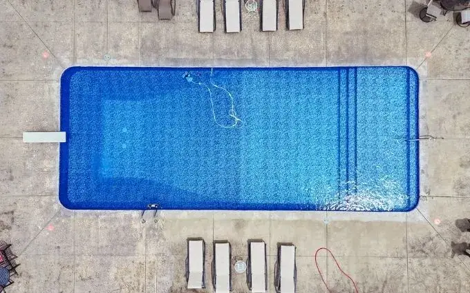 Beautiful pool with branded liner